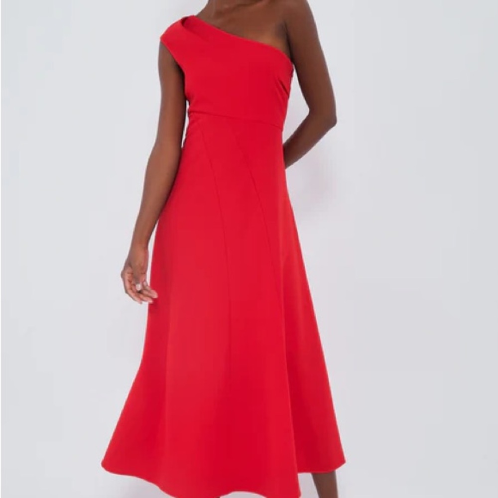 Tuckernuck Vibrant Red One-Shoulder Dress